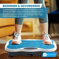 BX Fitness® - Trilplaat Fitness Body Blauw - Incl Weerstandsbanden & Voedingsgids - Sport Trilplaat - Powerplate Voor Cardiotrainingen - Trainingsapparatuur Voor Krachttraining - Ontvang NU Met Duidelijke Handleiding Met Oefeningen + Recepten! -Merkloos Winkel 1200x1200 4804