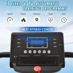 YJZQ Opvouwbare Loopband Voor Thuis - 1.5HP Elektrisch Gemotoriseerde Loopband Running Exercise Machine Met LCD-scherm -1-12KM / H - 12 Programma's Met Telefoonhouder Voor Home Gym Fitness Workout Jogging Walking-Black -Merkloos Winkel 1200x1200 4829