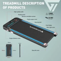 Merkloos CITYSPORTS Loopband, Elektrisch, Motor 440 W, Lcd-display En Calorieënteller, Geïntegreerde Bluetooth-luidspreker, Instelbare Snelheid, Ultradun En Stil, Voor Thuis/kantoor -Merkloos Winkel 1200x1200 4901