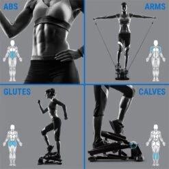 CAPITAL SPORTS Galaxy Step - Mini Stepper - Fitness Training Voor Thuis - LC Display - Inclusief Power Ropes - App Bediening - Blauw -Merkloos Winkel 1200x1200 5091