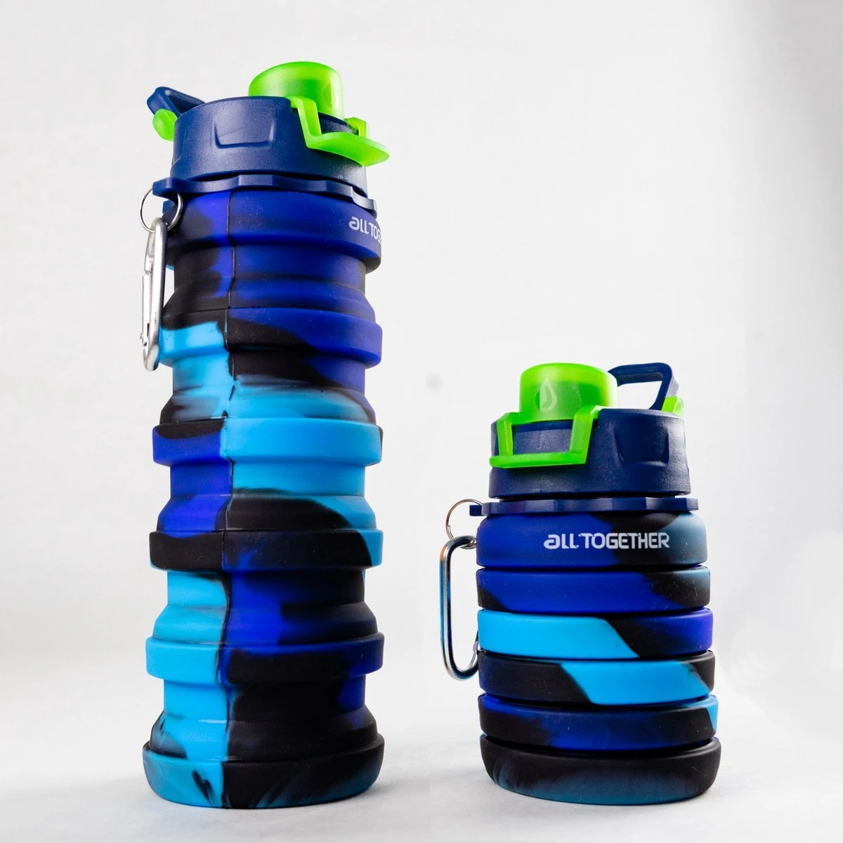 All Together Drinkfles - Opvouwbare Bidon - 500ml - Silicone - Blauw Zwart 3 All Together Drinkfles - Opvouwbare Bidon - 500ml - Silicone - Blauw Zwart