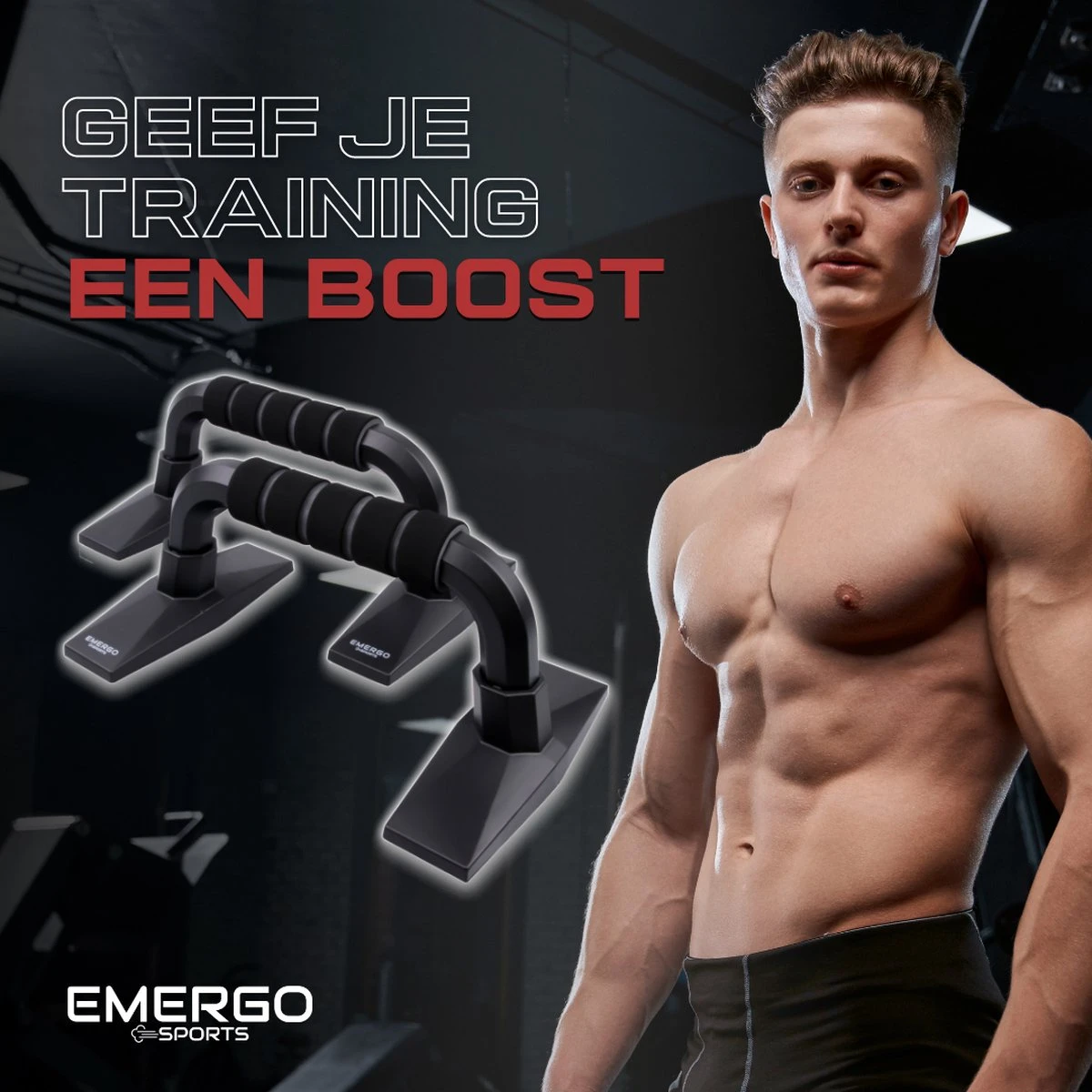 EMERGO Sports Push Up Grips / Bars - Opdruksteunen - Foam Handvatten - Antislip - Zwart 7 EMERGO Sports Push Up Grips / Bars - Opdruksteunen - Foam Handvatten - Antislip - Zwart - Afbeelding 5