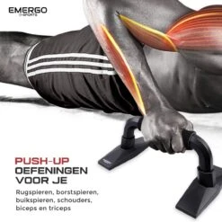 EMERGO Sports Push Up Grips / Bars - Opdruksteunen - Foam Handvatten - Antislip - Zwart 18 EMERGO Sports Push Up Grips / Bars - Opdruksteunen - Foam Handvatten - Antislip - Zwart -Merkloos Winkel 1200x1200 5138
