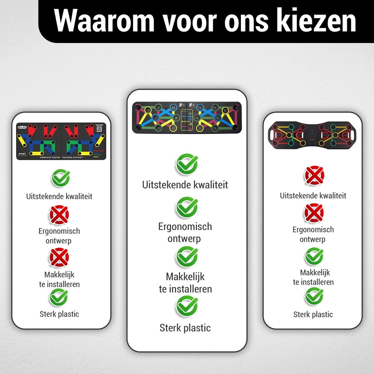 MGR Push Up Bord – Fitness – Push Up Board – Krachttraining – Calisthenics – Push Up – Opdruksteunen – Push Up Bars – Opdruk Bord Fitness 4 MGR Push Up Bord – Fitness – Push Up Board – Krachttraining – Calisthenics – Push Up – Opdruksteunen – Push Up Bars – Opdruk Bord Fitness - Afbeelding 2