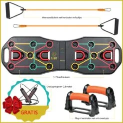 Opdruksteun Push Up - Push Up Bord- Opdrukbord - 21 In 1 Full Body - Inclusief Weerstandbanden - Inclusief Springtouw - Fitness - Workout - Gym - Krachttraining - Buikspieren - Fitness Materialen
