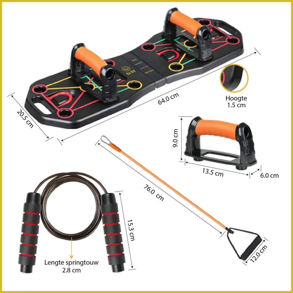 Opdruksteun Push Up - Push Up Bord- Opdrukbord - 21 In 1 Full Body - Inclusief Weerstandbanden - Inclusief Springtouw - Fitness - Workout - Gym - Krachttraining - Buikspieren - Fitness Materialen 8 Opdruksteun Push Up - Push Up Bord- Opdrukbord - 21 In 1 Full Body - Inclusief Weerstandbanden - Inclusief Springtouw - Fitness - Workout - Gym - Krachttraining - Buikspieren - Fitness Materialen - Afbeelding 6