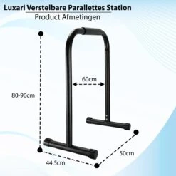 Luxari - Verstelbare Parallettes Pro - 80-90 Cm Hoogte - Anti-slip - Dip Bar - Dip Station - Krachtstation - Zwart 14 Luxari - Verstelbare Parallettes Pro - 80-90 Cm Hoogte - Anti-slip - Dip Bar - Dip Station - Krachtstation - Zwart -Merkloos Winkel 1200x1200 5170