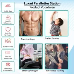 Luxari - Verstelbare Parallettes Pro - 80-90 Cm Hoogte - Anti-slip - Dip Bar - Dip Station - Krachtstation - Zwart 15 Luxari - Verstelbare Parallettes Pro - 80-90 Cm Hoogte - Anti-slip - Dip Bar - Dip Station - Krachtstation - Zwart -Merkloos Winkel 1200x1200 5171