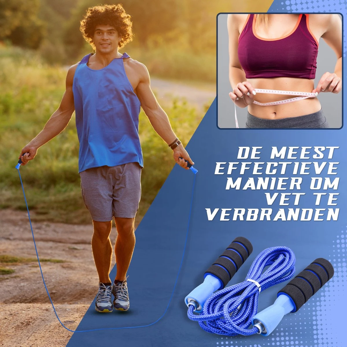 MyFitness Fitness Set 6 In 1 - Opdruksteunen - Push Up Bars - Ab Roller - Springtouw - Weerstandsbanden - Yoga Mat - Thuis Fitness - Blauw 5 MyFitness Fitness Set 6 In 1 - Opdruksteunen - Push Up Bars - Ab Roller - Springtouw - Weerstandsbanden - Yoga Mat - Thuis Fitness - Blauw - Afbeelding 3