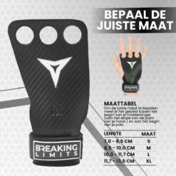 Breaking Limits Fitness & Crossfit Grips - Crossfit Handschoenen - Turnen - Gymnastics - Zwart- Maat L -Merkloos Winkel 1200x1200 5230