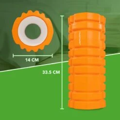 Tunturi Yoga Grid Foam Roller - Foam Roller The Grid - Foamroller - Fitness Roller - 33cm - Oranje - Incl. Gratis Fitness App -Merkloos Winkel 1200x1200 530