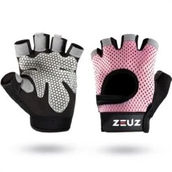ZEUZ® Sport & Fitness Handschoenen Dames – Krachttraining Artikelen – Gym & Crossfit Training – Roze & Zwart – Gloves Voor Meer Grip En Bescherming Tegen Blaren & Eelt - Maat M