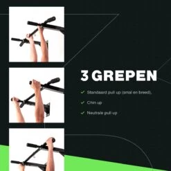 Zoluko Professionele Pull Up Bar Wandmontage - Incl. Weerstandsband Medium En E-book - 150kg Draagkracht - Eenvoudige Bevestiging - Optrekstang Fitness - Pull Up Station Voor Thuis Sporten - Chin Up Bar - Zwart -Merkloos Winkel 1200x1200 5410