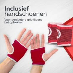Pull Up Bar Incl. Handschoenen - Verstelbaar In Lengte 72-100cm - Optrekstang Deur - 200kg Belastbaar - Optrekstang Fitness - Rood -Merkloos Winkel 1200x1200 5422