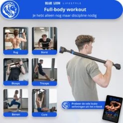 Blue Lion Max-1 Pull-up Bar - Optrekstang Voor In Deuropening - Fitness Thuis - Krachttraining - Mobiliteit - Spiergroei -Merkloos Winkel 1200x1200 5482