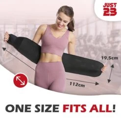 JUST23 Sauna Belt - Zweetband Buik - Sauna Band - Buiktrainer - Afslankband Buik - Afslankriem - Doeltreffend Afslanken – Zwart -Merkloos Winkel 1200x1200 5493