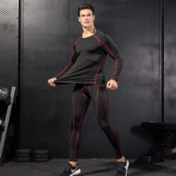 Merkloos Compressieshirt Voor Heren - Thermisch - Thermoshirt - Lange Mouwen - Fitness - Sportshirt - Hardloopshirt - Longsleeve Compressie Shirt - Maat M - 2 Stuks 1 + 1 Gratis - Zwart/grijs En Zwart/rood -Merkloos Winkel 1200x1200 558