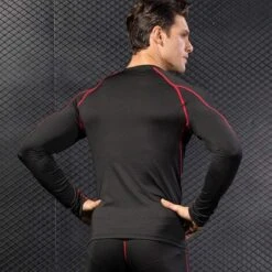 Merkloos Compressieshirt Voor Heren - Thermisch - Thermoshirt - Lange Mouwen - Fitness - Sportshirt - Hardloopshirt - Longsleeve Compressie Shirt - Maat M - 2 Stuks 1 + 1 Gratis - Zwart/grijs En Zwart/rood -Merkloos Winkel 1200x1200 559