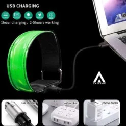 Arisenn® OPLAADBAAR LED LIGHTNING BAND GROEN|3 Standen | Reflecterende Hardloop Verlichting - Hardloop | Running Safety Led Light/ Reflecterende Armband Led/ Veiligheidsverlichting/ Hardloop Verlichting/ USB OPLAADBAAR / Sportarmbanden -Merkloos Winkel 1200x1200 5613