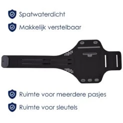 Gymston Universele Smartphone Hardloop Armband Zwart Met Kaarthouder Inclusief Ruimte Voor Pasjes En 2 Sleutels- Sport Hardloopband – Reflecterend / Verstelbaar / Sportarmbanden / Geschikt Voor IPhone 11 Pro / XS / X / 8 / 7 / 6S / 6 - Spatwaterdicht -Merkloos Winkel 1200x1200 5694