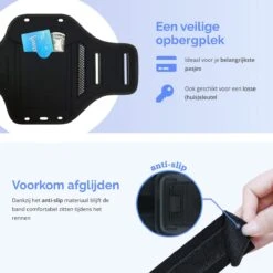 FLUSHY Hardloop Telefoonhouder - Sportarmband - Waterdicht - Hardlopen - Hardloopband - Reflecterend - Opbergvak Voor Sleutels En Pasjes - Hardloop Armband Telefoon - Zwart -Merkloos Winkel 1200x1200 5721