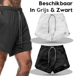 MW® Sportbroek Heren - Fitnessbroek - Sportkleding - 2 In 1 Shorts - Hardloopbroek (Zwart - XXL) -Merkloos Winkel 1200x1200 5759