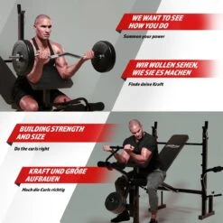 Physionics - Multifunctionele Halterbank - Trainingsbank - Krachtstation - Trainingsstation - Halters - Halterset - Verstelbaar -Merkloos Winkel 1200x1200 5784