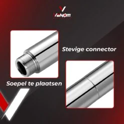 Venom Sports® XPOLE – Verstelbare Danspaal – Dance Pole – 275 Cm Hoog – 2 Standen – Silicone Pad – Zilver -Merkloos Winkel 1200x1200 5807