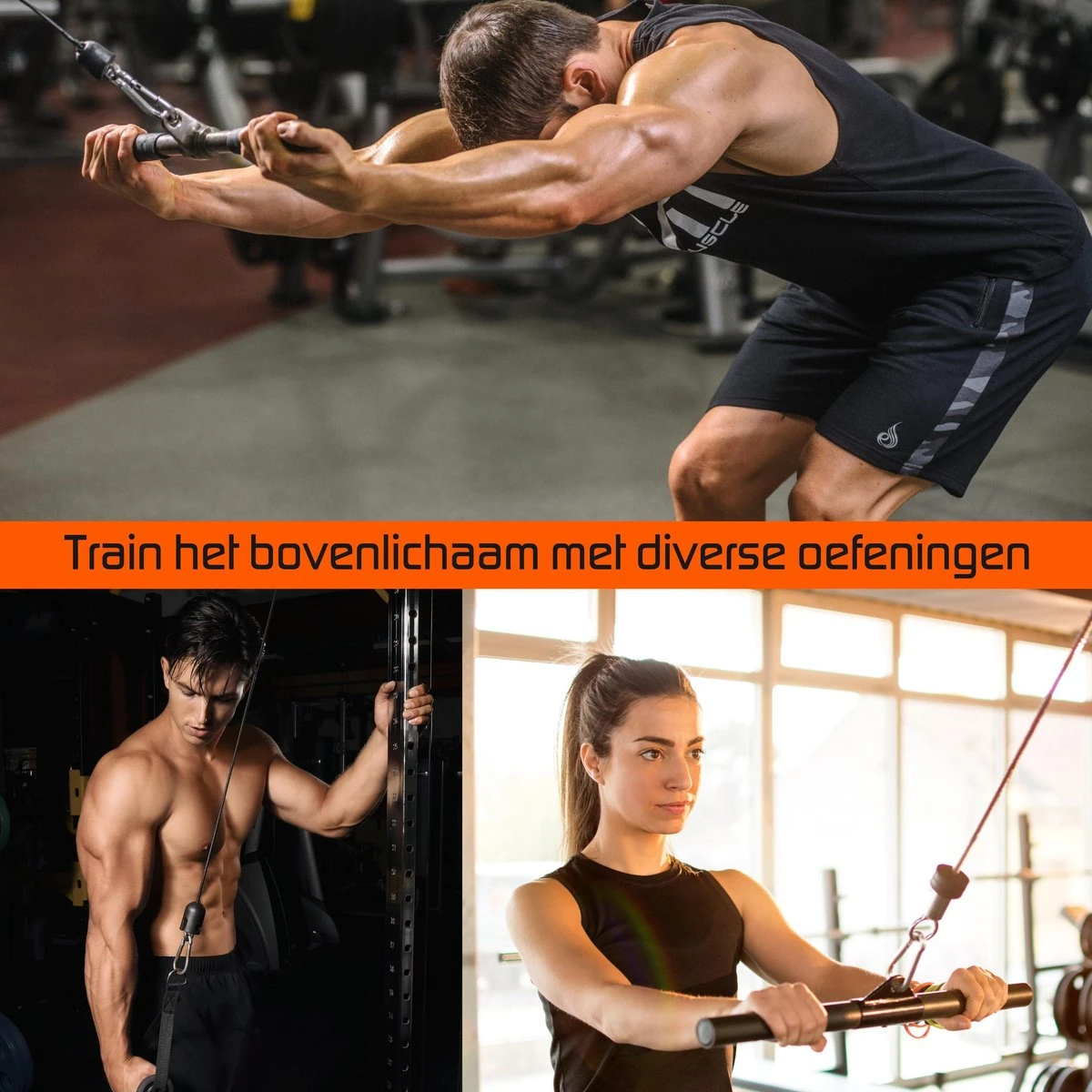Fitness Kabelsysteem – Thuis Sporten Met Diverse Handgrepen– Katrol - Triceps Touw – Krachttraining - Lat Pulley - Krachtstation 14 Fitness Kabelsysteem – Thuis Sporten Met Diverse Handgrepen– Katrol - Triceps Touw – Krachttraining - Lat Pulley - Krachtstation - Afbeelding 12