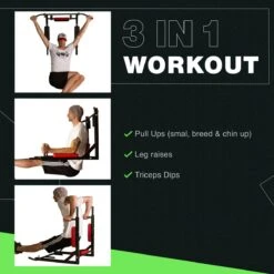 Zoluko Professionele Dip & Pull Up Bar Wandmontage - 200kg Draagkracht - Dip Station - Incl. E-book - Eenvoudige Bevestiging - 2 In 1 Pull Up Station En Dip Station Voor Thuis Sporten - Optrekstang Fitness - Dip Bars - Chin Up Bar - Zwart/Rood -Merkloos Winkel 1200x1200 5886