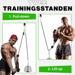 Zoluko Home Fitness Kabelsysteem 14-delig Set - Krachtstation Voor Thuis Sporten - Incl. E-book - Incl. Triceps Touw, Biceps Stang En Handgrepen - 100kg Draagkracht - Eenvoudige Bevestiging - Krachttraining - Lat Pulley - Home Gym - Zwart/Zilver -Merkloos Winkel 1200x1200 5900