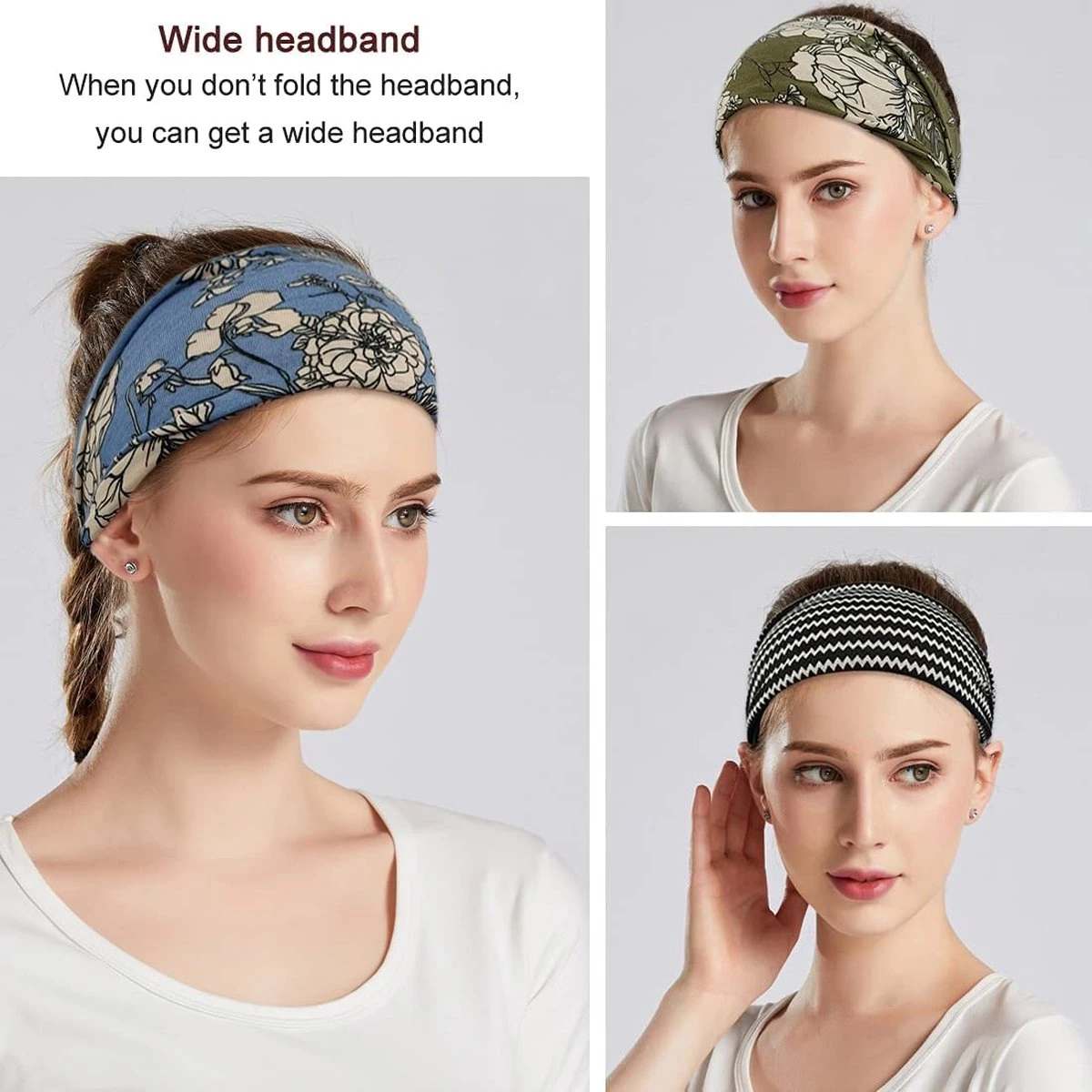 BOTC Haarband - 6 Stuks Dames Haarbanden - Boho Hoofdbanden - Retro Brede Haarbanden - Voor Yoga & Workout - Elastische 6 BOTC Haarband - 6 Stuks Dames Haarbanden - Boho Hoofdbanden - Retro Brede Haarbanden - Voor Yoga & Workout - Elastische - Afbeelding 4