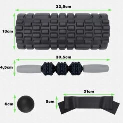 Zoluko Foam Roller Set 4-delig - Incl. Foam Roller, Massage Stick, Massage Bal, Weerstandsband En Opbergtas - Foamroller - Massage Roller - Massage Set - Triggerpoint - Zwart -Merkloos Winkel 1200x1200 606
