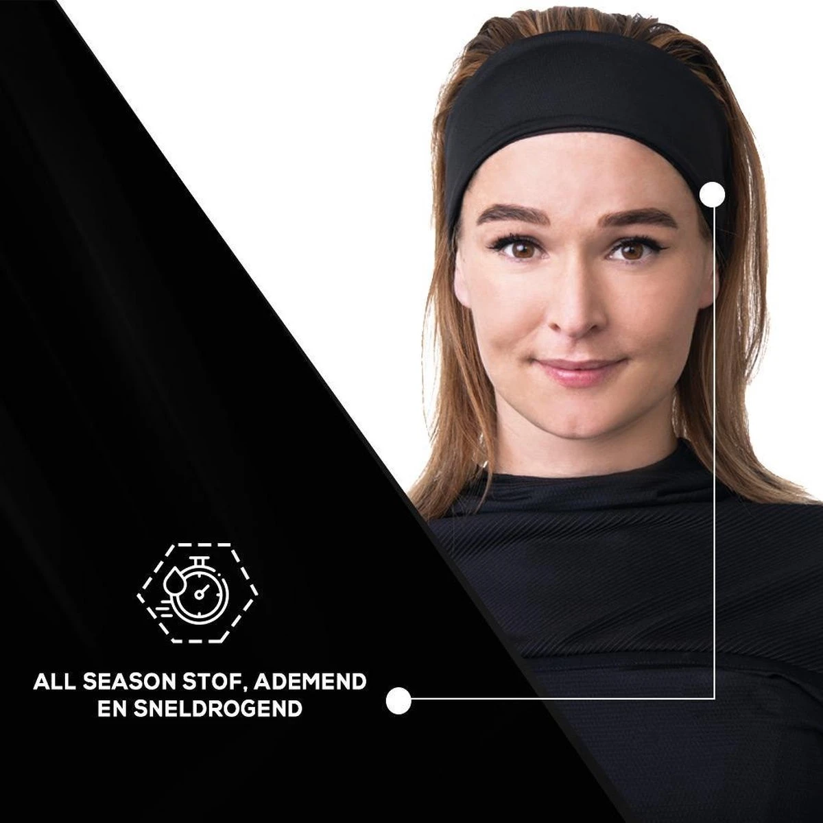 Fit Evolve® Sport Hoofdband Dames En Heren - Haarband - Zweetband Hoofd - Sporthaarband - Zwart 4 Fit Evolve® Sport Hoofdband Dames En Heren - Haarband - Zweetband Hoofd - Sporthaarband - Zwart - Afbeelding 2