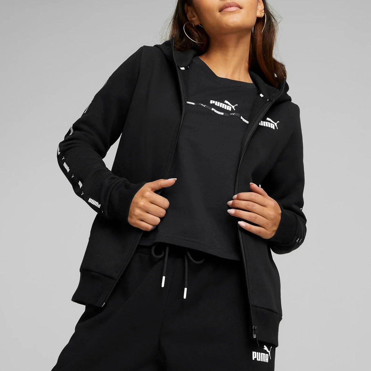 PUMA Puma Power Tape Full-Zip Dames Hoodie - Maat M 6 PUMA Puma Power Tape Full-Zip Dames Hoodie - Maat M - Afbeelding 4