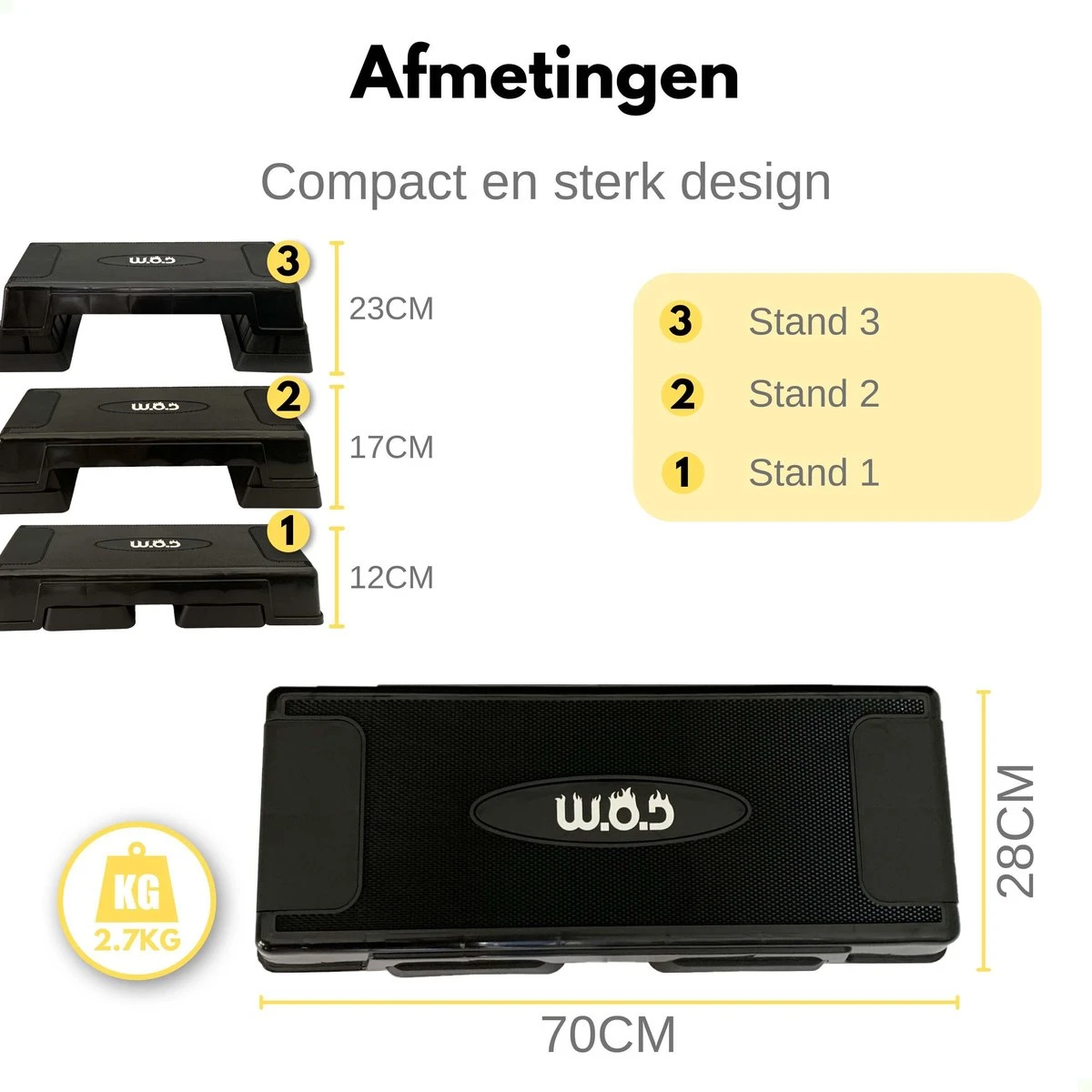 W.O.D Fitness Step Pro - Aerobic Step Bankje - Antislip Oppervlak - Verstelbaar In 3 Hoogtes - Zwart 6 W.O.D Fitness Step Pro - Aerobic Step Bankje - Antislip Oppervlak - Verstelbaar In 3 Hoogtes - Zwart - Afbeelding 4