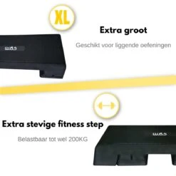 W.O.D Fitness Step Pro XL - Aerobic Step Bankje - Antislip Oppervlak - Verstelbaar In 3 Hoogtes - Zwart -Merkloos Winkel 1200x1200 6215