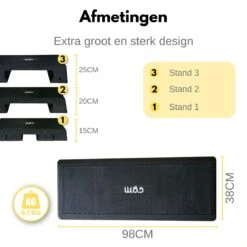 W.O.D Fitness Step Pro XL - Aerobic Step Bankje - Antislip Oppervlak - Verstelbaar In 3 Hoogtes - Zwart -Merkloos Winkel 1200x1200 6216