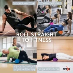 FFEXS Foam Roller - Therapie & Massage Voor Rug Benen Kuiten Billen Dijen - Perfecte Zelfmassage Voor Sport Fitness [Hard] - 30 CM - Zwart -Merkloos Winkel 1200x1200 622