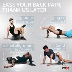 FFEXS Foam Roller - Therapie & Massage Voor Rug Benen Kuiten Billen Dijen - Perfecte Zelfmassage Voor Sport Fitness [Hard] - 30 CM - Zwart -Merkloos Winkel 1200x1200 626