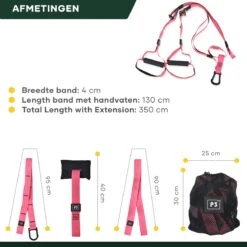 Positive Things TRX Suspension Trainer Pro - TRX Trainer - Complete TRX Training Set - Roze -Merkloos Winkel 1200x1200 6263