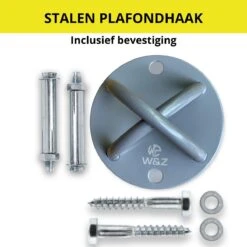 W&Z® TRX Suspension Trainer Pro - Thuis Sporten - Complete TRX Training Set - Zwart/Geel - Plafond Anker - X-mount -Merkloos Winkel 1200x1200 6311