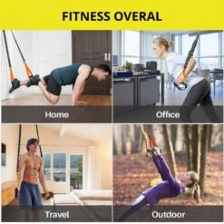 W&Z® TRX Suspension Trainer Pro - Thuis Sporten - Complete TRX Training Set - Zwart/Geel - Plafond Anker - X-mount -Merkloos Winkel 1200x1200 6312