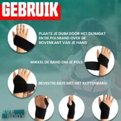 AVE Polsband Voor Links Of Rechts – Polsbrace - Universele Polssteun – Polsversteviger – One Size Polsbandage -Merkloos Winkel 1200x1200 6431