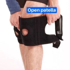 Kniebrace - Open Patella Knie Brace - Verstelbaar Compressie Bandage - Ondersteuning - Sport Band Strap - Beugel - Sleeve - Elastisch Neopreen - Dames En Heren - One Size Fits All - Zwart -Merkloos Winkel 1200x1200 6463