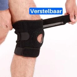 Kniebrace - Open Patella Knie Brace - Verstelbaar Compressie Bandage - Ondersteuning - Sport Band Strap - Beugel - Sleeve - Elastisch Neopreen - Dames En Heren - One Size Fits All - Zwart -Merkloos Winkel 1200x1200 6464