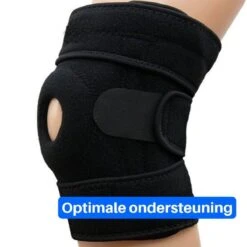 Kniebrace - Open Patella Knie Brace - Verstelbaar Compressie Bandage - Ondersteuning - Sport Band Strap - Beugel - Sleeve - Elastisch Neopreen - Dames En Heren - One Size Fits All - Zwart -Merkloos Winkel 1200x1200 6469