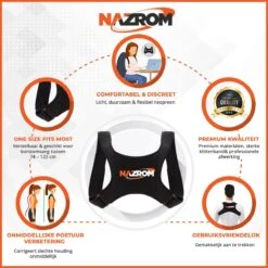 NAZROM® - Postuur Corrector - Houding Correctie - Houding Rug Corrector Tegen Rugklachten – Verstelbare Rugband -Merkloos Winkel 1200x1200 6525