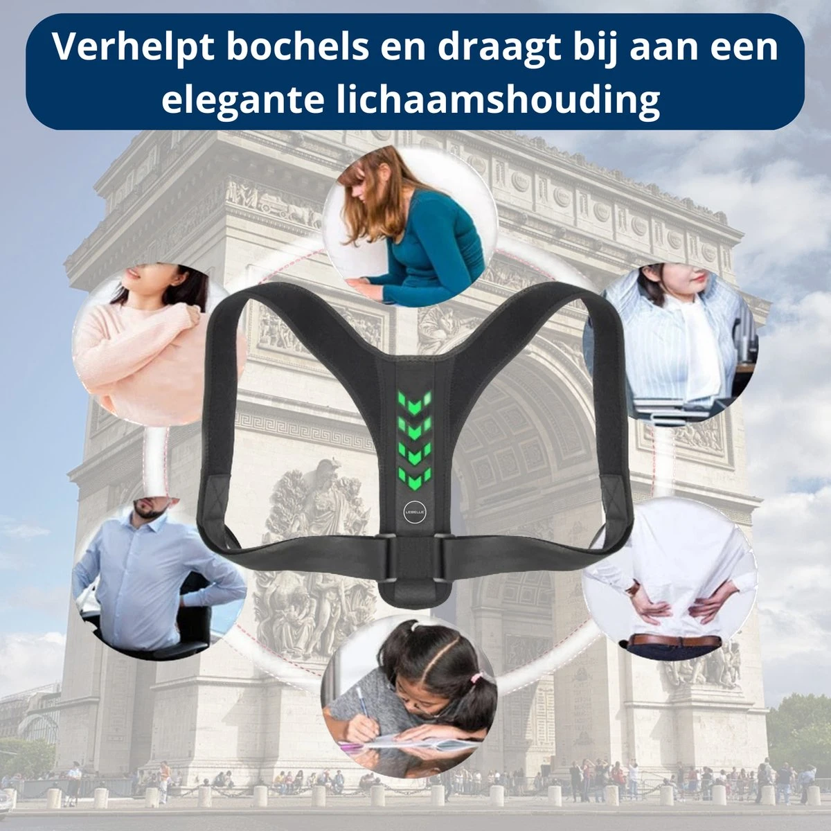 LEBELLE® Postuur Corrector Groen - Comfortabele Medische Verstelbare Houding Corrector - Houding Correctie - Rugcorrector - Boven Rugbrace - Schouderband - Schouderbrace - Schouders - Rug - Unisex - Onesize + E-Book 10 LEBELLE® Postuur Corrector Groen - Comfortabele Medische Verstelbare Houding Corrector - Houding Correctie - Rugcorrector - Boven Rugbrace - Schouderband - Schouderbrace - Schouders - Rug - Unisex - Onesize + E-Book - Afbeelding 8