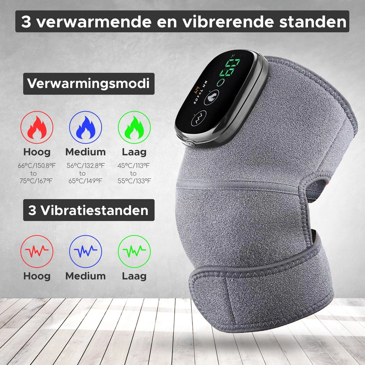 Royal WM - RW04 - Kniebrace - Knie Brace - Orthopedisch - Verwarmend - Masserend - LCD - Premium 11 Royal WM - RW04 - Kniebrace - Knie Brace - Orthopedisch - Verwarmend - Masserend - LCD - Premium - Afbeelding 9